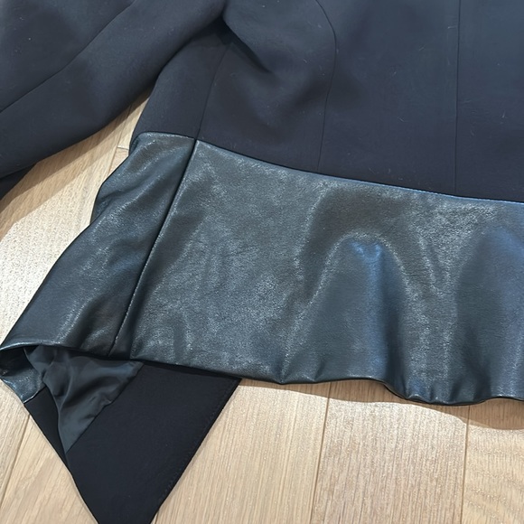 H&M Black Blazer with Leather Details. Size US 6. - Picture 6 of 6